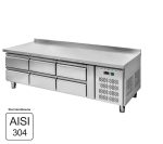 Nerūsējošā tērauda galds ar ledusskapi Mega-M STCH/VCH/180/70/R290/R/SZ/N