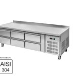 Nerūsējošā tērauda galds ar ledusskapi Mega-M STCH/VCH/180/70/R290/R/SZ/N