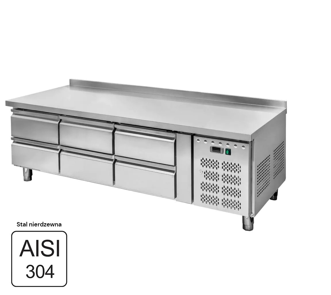 WGUCH0007 1 Nerūsējošā tērauda galds ar ledusskapi Mega-M STCH/VCH/180/70/R290/R/SZ/N - Image 1