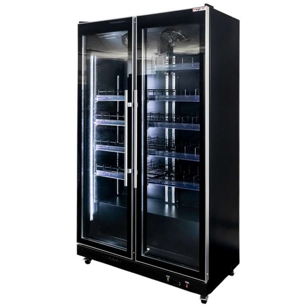Aukstuma vitrīna Mega-M DIEGO R112 Prestige black S-112 cm G-63 cm H-198 cm N