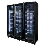 Aukstuma vitrīna Mega-M DIEGO R168 Prestige black S-168 cm G-63 cm H-198 cm N