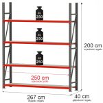 Noliktavas plaukts Mega-M FORTIS 250kg kravnesība - Image 2