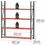 Noliktavas plaukts Mega-M FORTIS 250kg kravnesība - Image 3