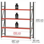 Noliktavas plaukts Mega-M FORTIS 250kg kravnesība - Image 4
