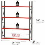 Noliktavas plaukts Mega-M FORTIS 250kg kravnesība - Image 5