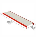 Plaukts noliktavas plauktam Mega-M FORTIS L-250 cm G-60 cm N