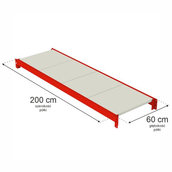 Plaukts noliktavas regālam Mega-M FORTIS L-200 cm G-60 cm N