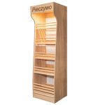 Maizes plaukts Mega-M T H-200cm L-60cm G-50cm pleksi LED apgaismojums sonoma ozols N