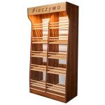 Maizes plaukts Mega-M T H-200cm L-100cm G-50cm pleksi LED apgaismojums eko rieksts N