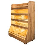 Maizes plaukts Mega-M T H-180cm L-125cm G-60cm plexi LED apgaismojums db kraft N