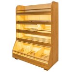 Maizes plaukts Mega-M T H-180cm L-125cm G-60cm pleksi LED apgaismojums kļava N