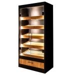 Maizes plaukts Mega-M modulis ar stiklu LED H-205 cm L-100 cm G-58 cm melns / ozols kraft N