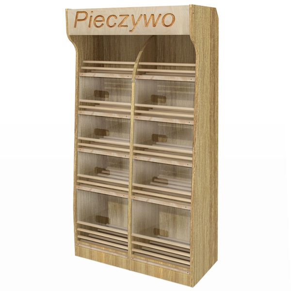 Maizes plaukts Mega-M T H-200cm L-100cm G-50cm pleksi LED apgaismojums amerikāņu ozols N