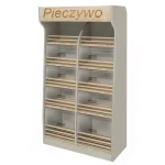 Maizes plaukts Mega-M T H-200 cm L-100 cm G-50 cm plexi LED apgaismojums pelēks N