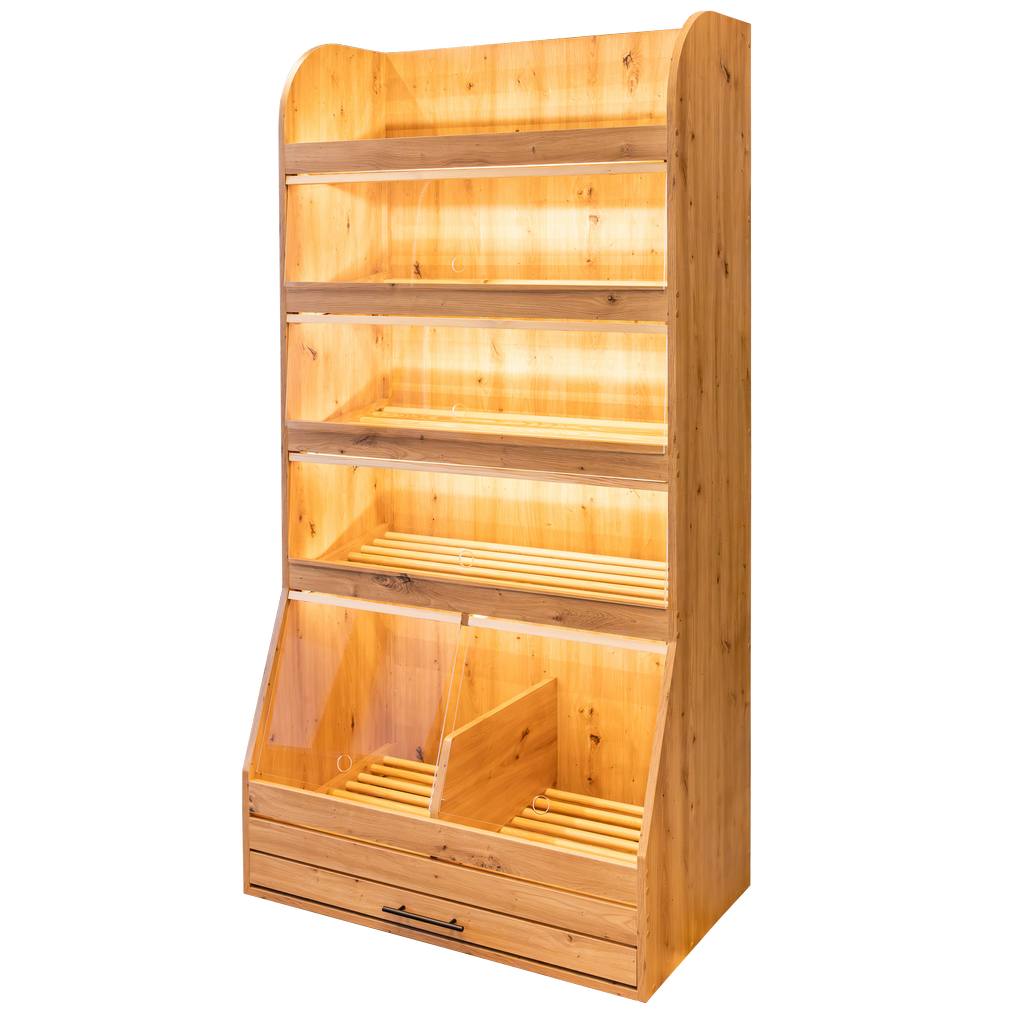 111120256913488aacaf7.jpeg Maizes plaukts no pleksistikla ar LED apgaismojumu H- 205 cm L- 100 cm G- 60 cm Db Artisan 5307 N - Image 1