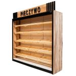 Maizes plaukts ar baneri koka plaukti Mega-M H-244 cm L-247,5 cm G-62 cm Baroka Zelta Ozols K535 N