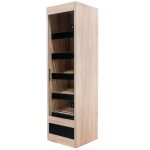Maizes plaukts Mega-M slēgts modulis H-205 cm L-60 cm G-58 cm sonoma ozols / melns N