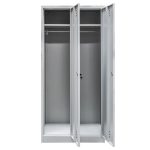 Metāla ģērbtuves skapis Mega-M J-80 2 durvju pelēks S-80 cm G-50 cm H-180 cm skrūvējams N
