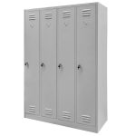 Ģērbtuves skapis BHP Mega-M J-120 4 durvju pelēks S-120 cm G-50 cm H-180 cm skrūvējams N