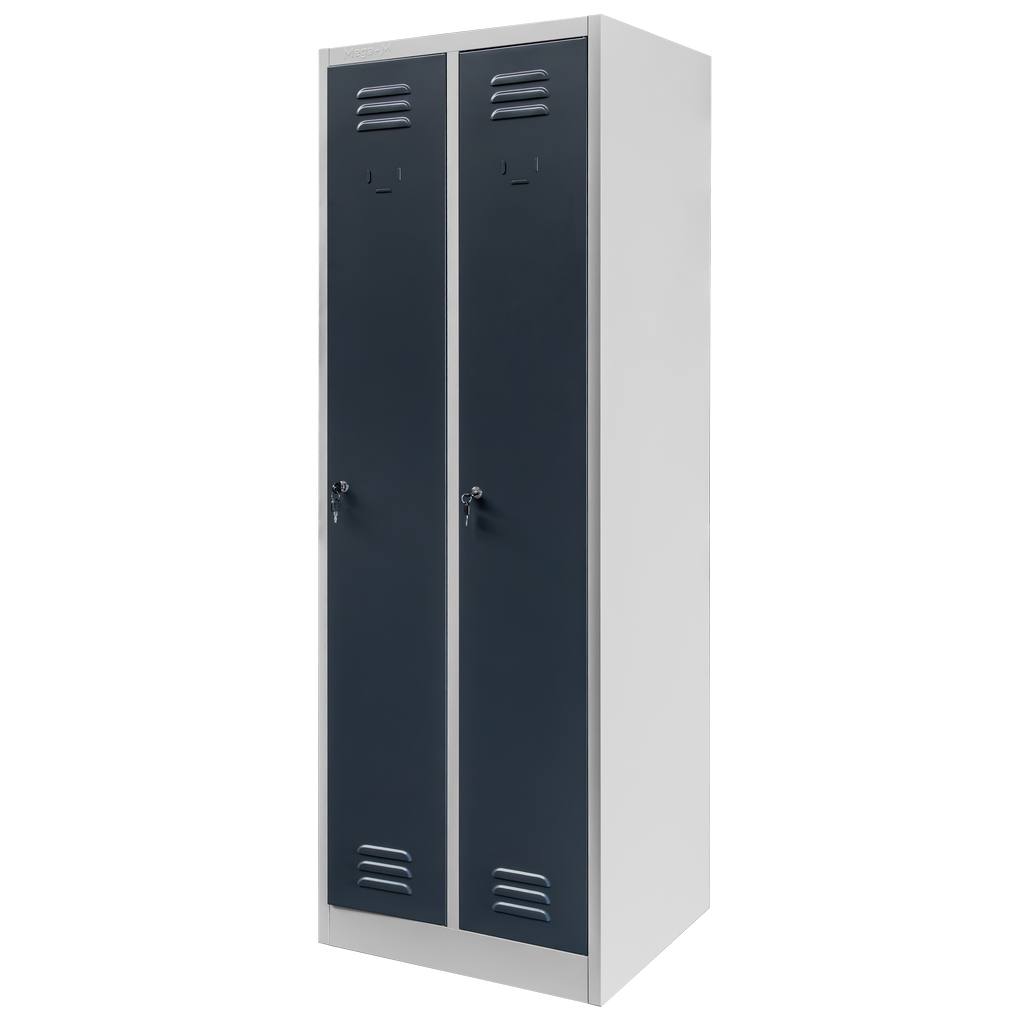 11112025691348ae184f6.jpeg BHP drēbju skapis Mega-M J-60 2 durvju pelēks/ grafīta priekšpuse S-60 cm G-50 cm H-180 cm skrūvējams N - Image 1