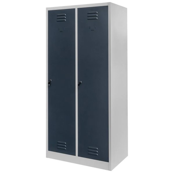 Darba apģērbu skapis Mega-M J-80 2 durvju pelēks/ grafīta priekšpuse P-80 cm Dz-50 cm A-180 cm skrūvējams N