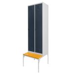 BHP ģērbtuves skapis Mega-M J-60 uz soliņa pamatnes 2 durvju pelēks/ grafīta priekšpuse P-60 cm D-80 cm A-223 cm skrūvējams N