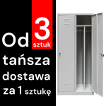 Darba apģērbu skapis Mega-M J-80 2 durvju ar starpsienām pelēks S-80 cm G-50 cm H-180 cm skrūvējams (piegāde uz paletes) N