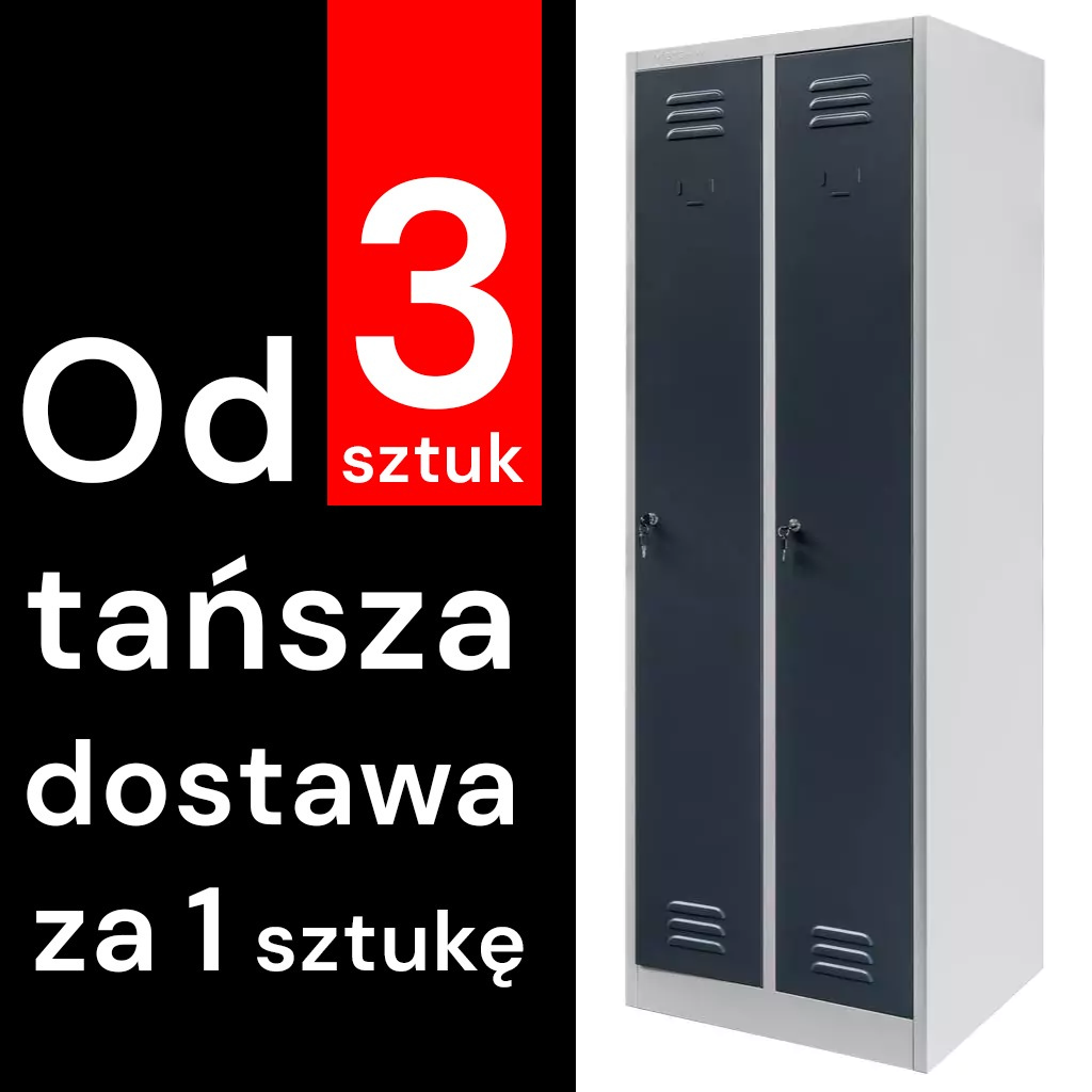 11112025691348e727082.png BHP ģērbtuves skapis Mega-M J-60 2 durvju pelēks/ grafīta priekšpuse S-60 cm G-50 cm H-180 cm skrūvējams (piegāde uz paletes) N - Image 1