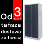 BHP ģērbtuves skapis Mega-M J-80 2 durvju pelēks/ grafīta priekšpuse S-80 cm G-50 cm H-180 cm skrūvējams (piegāde uz paletes) N