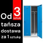 Darba apģērbu skapis Mega-M J-80 2 durvju ar starpsienām pelēks/ zila fronte S-80 cm G-50 cm H-180 cm saskrūvējams (piegāde uz paletes) N