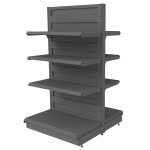 Veikala plaukts gondola Mega-M Basic H-165 cm L-103 cm 2xG-50/6x40 cm (GC-108 cm) antracīts bāzes modulis N