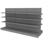 Veikala plaukts gondola Mega-M Basic H-165 cm L-303 cm 2xG-50/6x40 cm (GC-108 cm) antracīts N