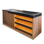 Tirdzniecības lete ar impulsu zonu un automātisko lenti Mega-M H- 92 cm L- 200 cm G- 65 cm db kraft N