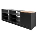 Pārdošanas lete stiklota augša/priekšpuse Mega-M H- 90 cm L- 270 cm G- 60 cm antracīts 0164 / virsma ozols kraft K003 N