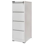 Metāla kartotēkas skapis Mega-M J-4/S 4 atvilktnes A4 pelēks S-46 cm G-64 cm H-133 cm skrūvējams N