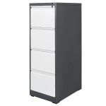 Metāla kartotēkas skapis Mega-M WENUS W-4/S 4 atvilktnes A4 grafīta/ pelēka priekšpuse S-45 cm G-62 cm H-134 cm saliekams N