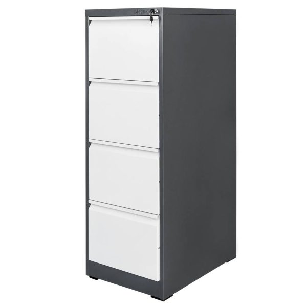 Metāla kartotēkas skapis Mega-M WENUS W-4/S 4 atvilktnes A4 grafīta/ pelēka priekšpuse S-45 cm G-62 cm H-134 cm saliekams N