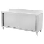 Nerūsējošā tērauda sienas galds ar skapi Mega-M P-180 cm Dz-60 cm A-85 cm N