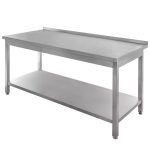 Nerūsējošā tērauda sienas galds ar plauktu metināts Mega-M S-180 cm G-60 cm H-85 cm N