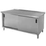 Nerūsējošā tērauda metināts sienas galds ar skapi Mega-M S-150 cm G-70 cm H-85 cm N