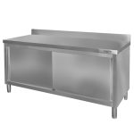 Nerūsējošā tērauda sienas galds ar skapi Mega-M S-200 cm G-60 cm H-85 cm N