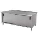 Nerūsējošā tērauda metināts galds pie sienas ar skapi Mega-M S-180 cm G-70 cm H-85 cm N
