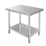 Nerūsējošā tērauda centrālais galds ar plauktu Mega-M STANDARD S-80 cm G-70 cm H-85 cm N
