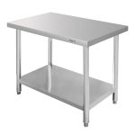Nerūsējošā tērauda centrālais galds ar plauktu Mega-M STANDARD S-100 cm G-70 cm H-85 cm N