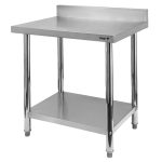 Nerūsējošā tērauda sienas galds ar plauktu Mega-M STANDARD S-80 cm G-60 cm H-85 cm N