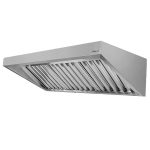 Gastronomijas slīpais tvaika nosūcējs no nerūsējošā tērauda Mega-M S-200 cm G-100 cm H-50 cm N