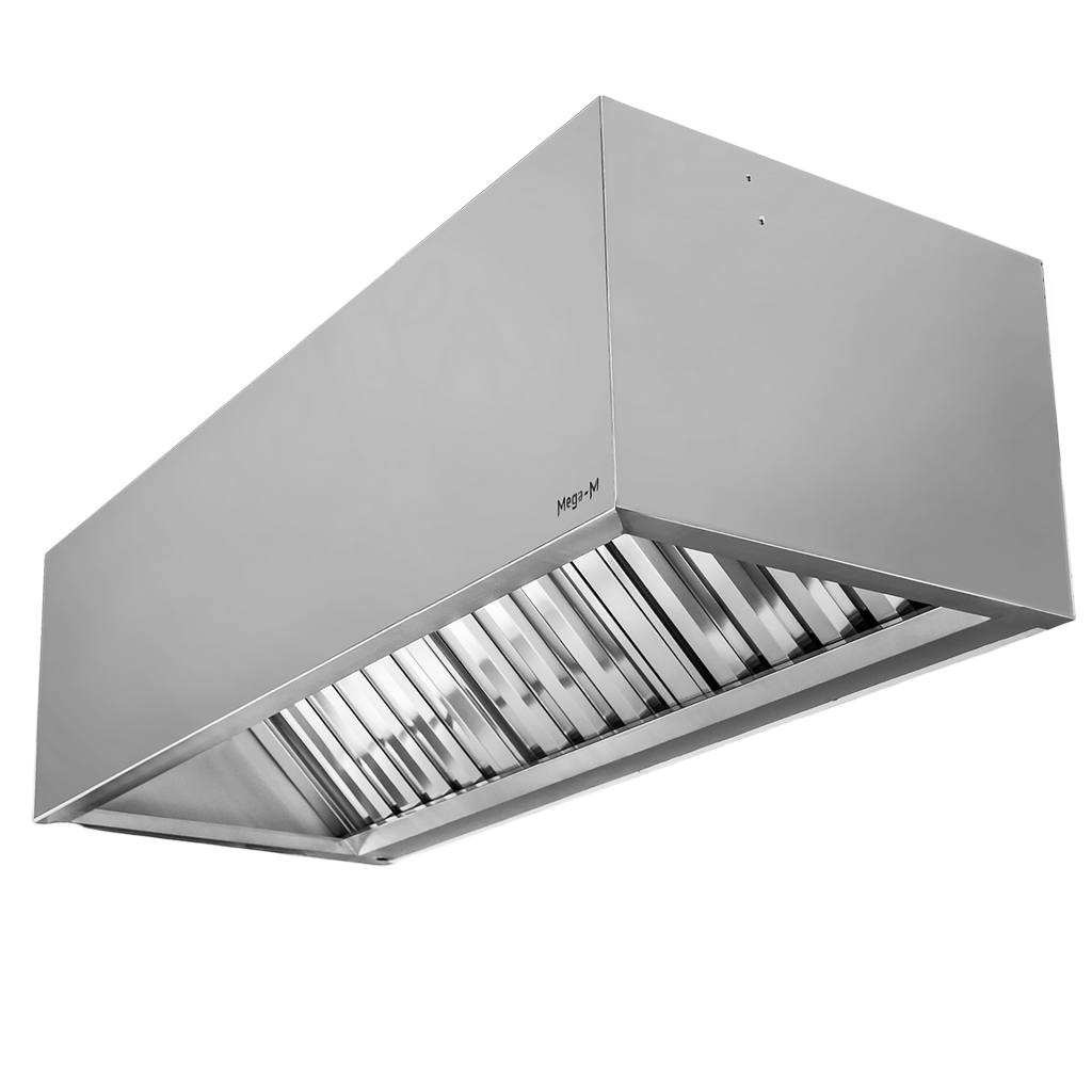 1111202569134a94813c5.jpeg Gastronomijas kastes tvaika nosūcējs no nerūsējošā tērauda Mega-M S-150 cm G-100 cm H-50 cm N - Image 1
