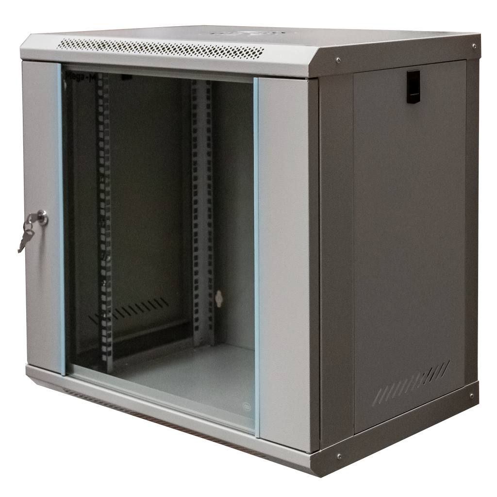 1111202569134aa9ae702.jpeg Rack skapis Mega-M 19" 12U 600x600x400 sienas pelēks N - Image 1