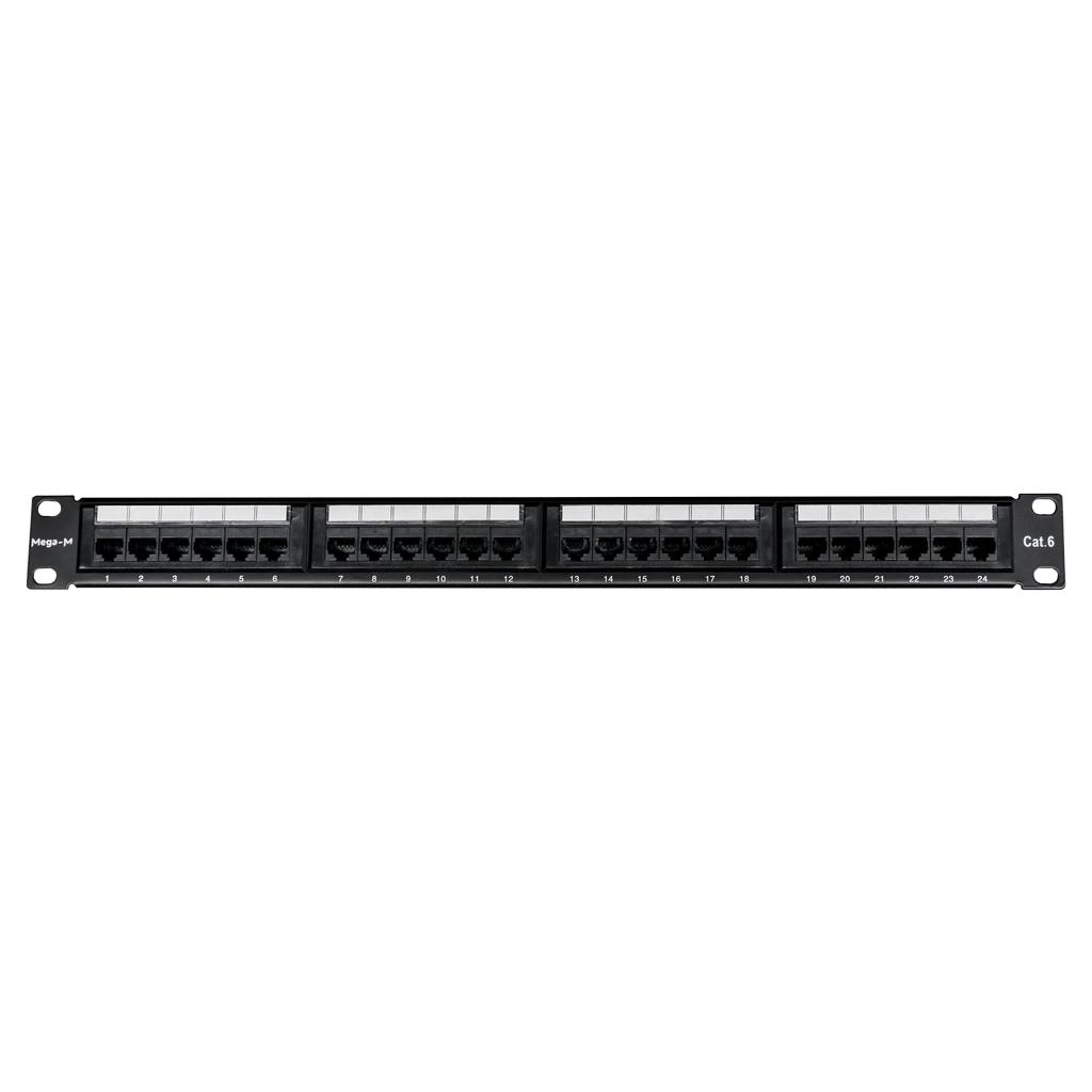 1111202569134aac6165c.jpeg Patch panel Rack 19" Cat6 24p UTP melns N - Image 1