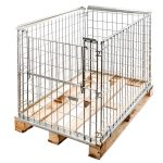 Gitterbox palešu apmale ar rāmi P-80 cm G-120 cm A-85 cm acs 6x10 cm atverama īsākā mala cinkots N